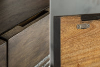 ONYX solid highboard 120cm mango wood with agate stone trim