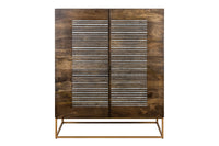 ONYX solid highboard 120cm mango wood with agate stone trim