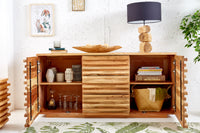RELIEF Solid sideboard 160cm acacia wood with elaborate front