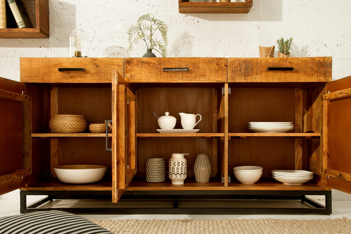 INFINITY HOME Massives Sideboard 160cm Mangoholz Industrial Design