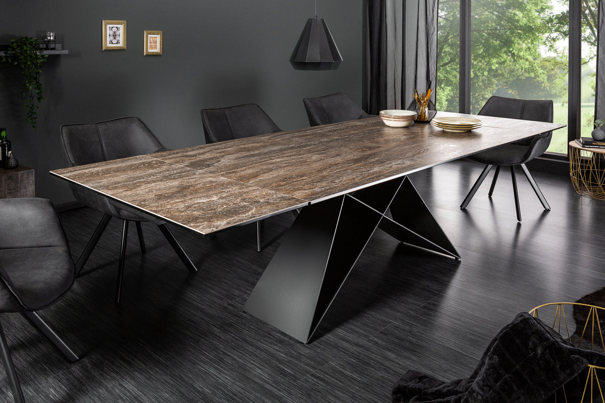 PROMETHEUS extendable dining table 180-220-260cm rust ceramic made in Italy