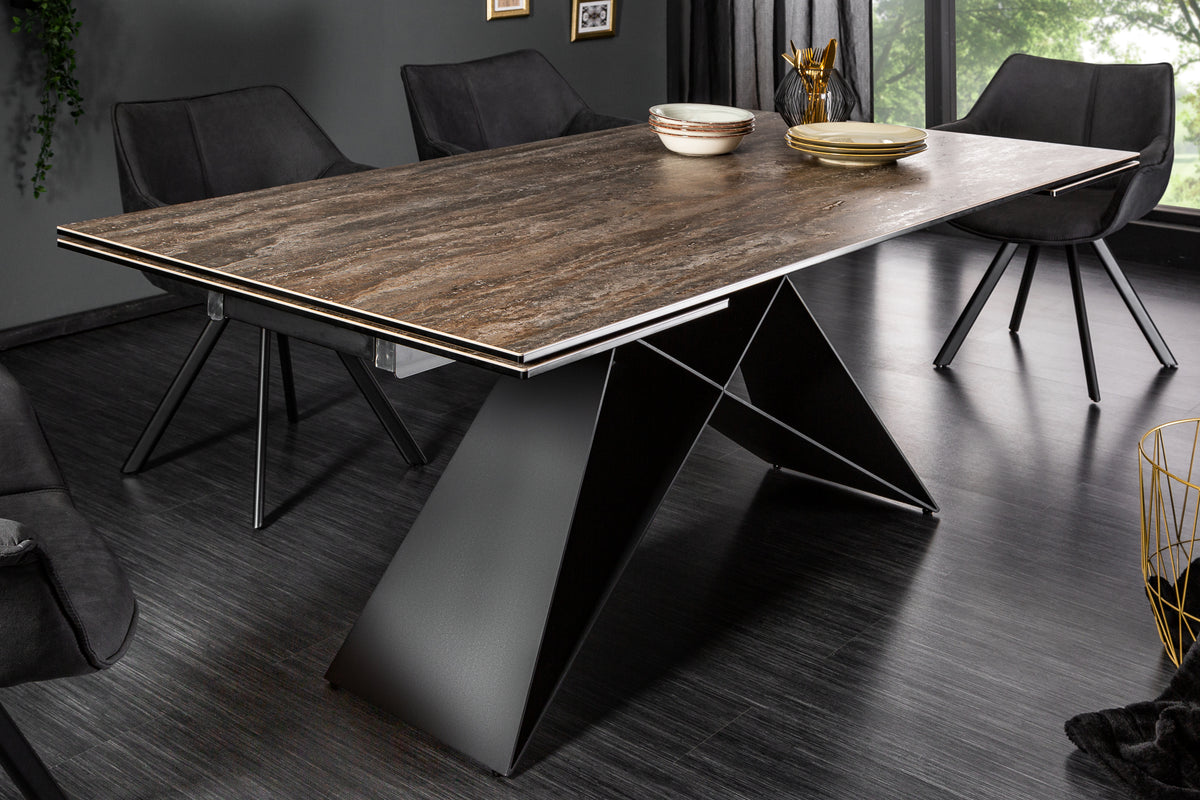 PROMETHEUS extendable dining table 180-220-260cm rust ceramic made in Italy