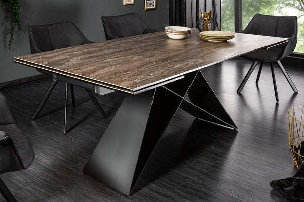 PROMETHEUS extendable dining table 180-220-260cm rust ceramic made in Italy