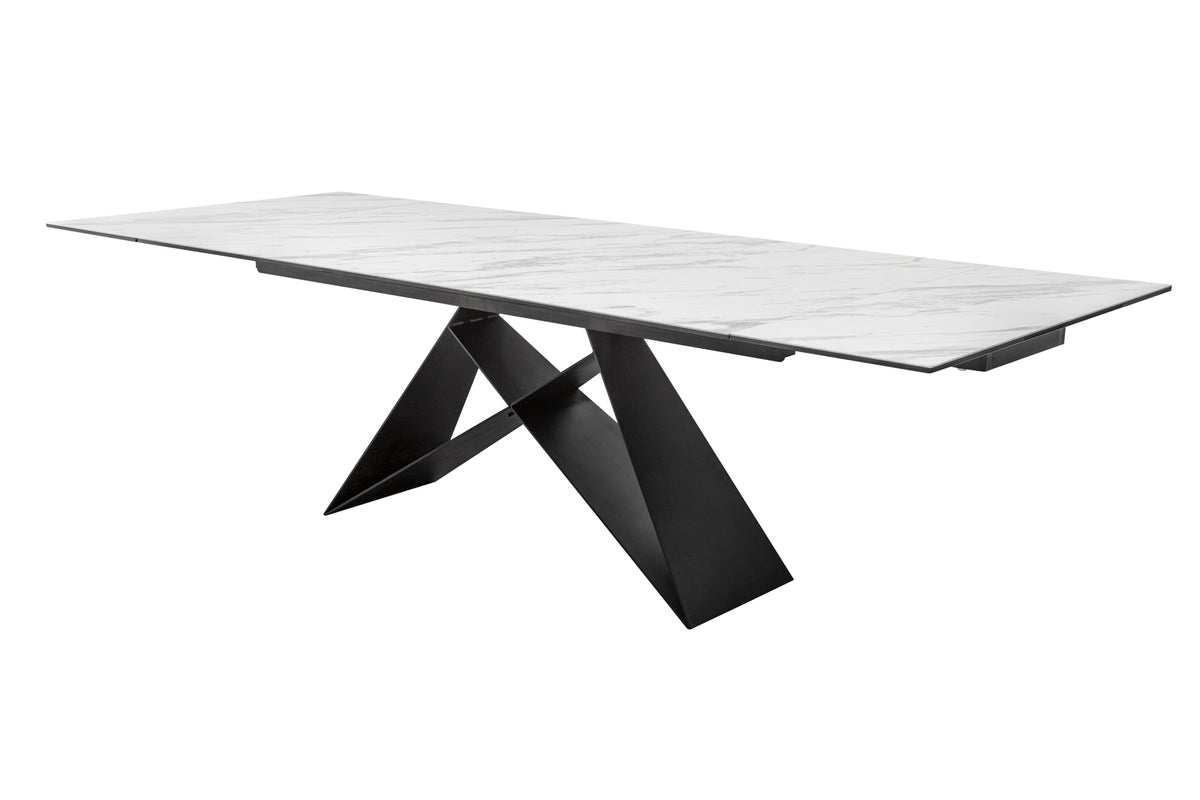 PROMETHEUS extendable dining table 180-220-260cm white marble ceramic made in Italy
