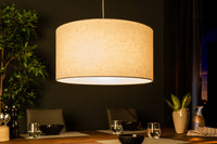Elegante Hängelampe ROOTS 50cm natur Hängeleuchte mit Leinenschirm