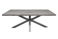 GALAXIE Solid industrial dining table 200cm gray mango wood star-shaped frame