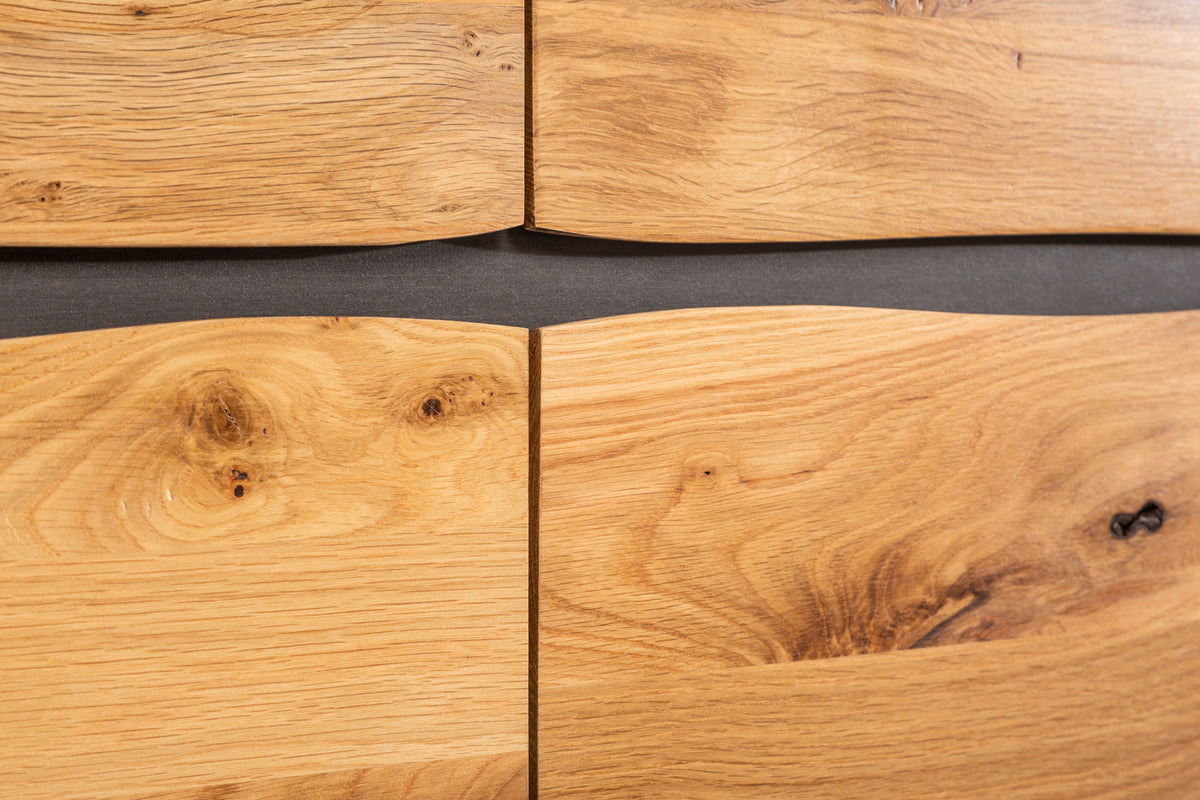 LIVING EDGE Massives Sideboard 160cm Wildeiche geölt Baumkanten Board