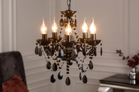 Eleganter Kronleuchter DIAMONDS S 40cm schwarz Acryl 5-armig Barock Design