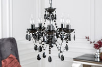 Eleganter Kronleuchter DIAMONDS S 40cm schwarz Acryl 5-armig Barock Design