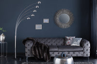 FIVE LIGHTS Design Bogenlampe 205cm chrom Stehlampe mit schwarzem Marmorfuß