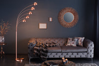 FIVE LIGHTS Design Bogenlampe 205cm chrom Stehlampe mit schwarzem Marmorfuß