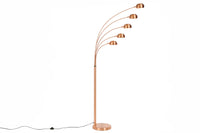 FIVE LIGHTS Design Bogenlampe 205cm chrom Stehlampe mit schwarzem Marmorfuß