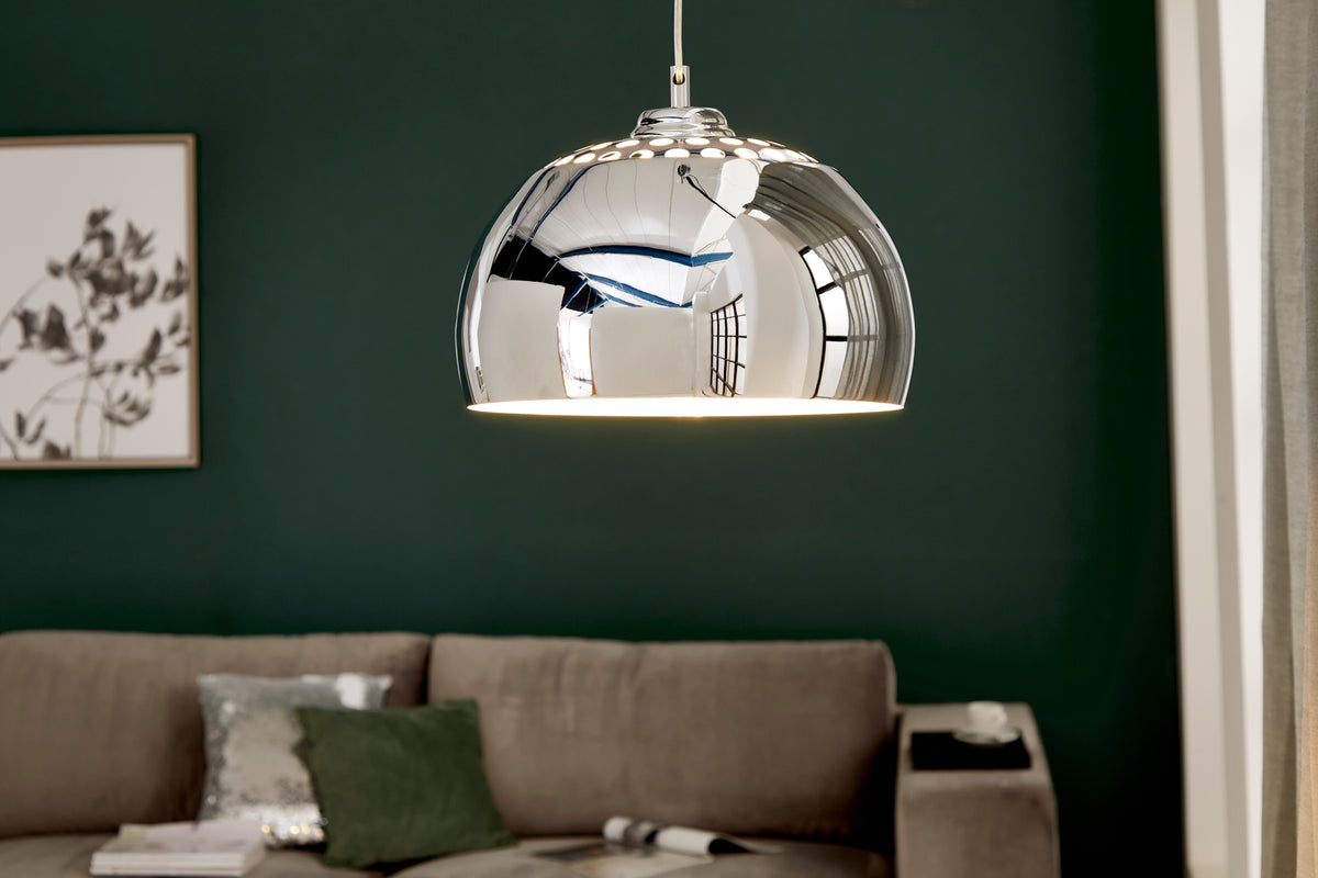 CHROME BALL Designer Hängelampe 32cm chrom Pendelleuchte Modern Design