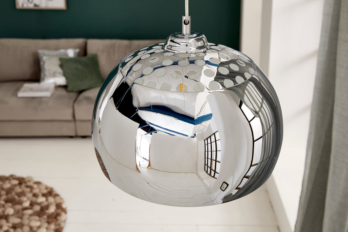 CHROME BALL Designer Hängelampe 32cm chrom Pendelleuchte Modern Design