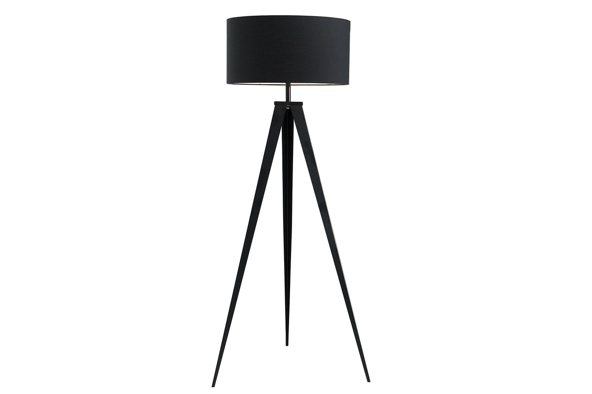 Elegante Stehlampe TRIPOD 142cm schwarz Retro Stehleuchte