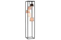 LEVELS Design Stehlampe 180cm schwarz grau 5 Leinenschirme