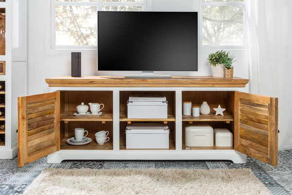 LONG Elegant TV lowboard ISLAND 160cm mango wood country house style