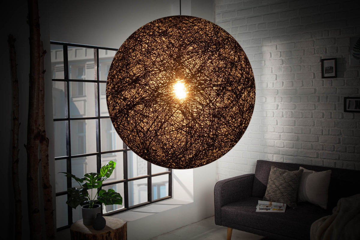 COCOONING XL Filigrane Hängelampe 60cm schwarz Kugelleuchte