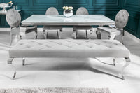 Elegante Sitzbank MODERN BAROCK 172cm Samt Edelstahl