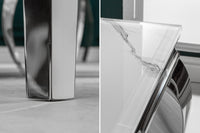 MODERN BAROCK Eleganter Esstisch 200cm Glasplatte in Marmoroptik Edelstahlbeine