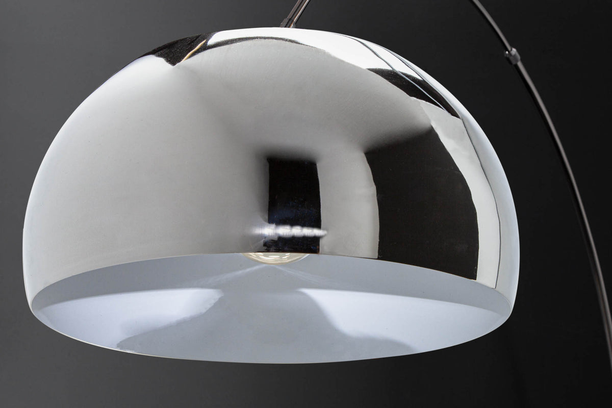 LOUNGE DEAL Ausziehbare Bogenlampe 170-210cm chrom Marmorfuß Stehlampe