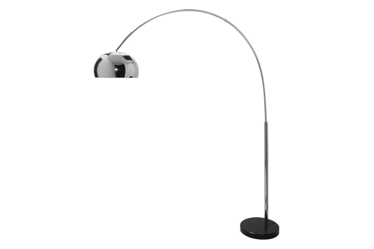 LOUNGE DEAL Ausziehbare Bogenlampe 170-210cm chrom Marmorfuß Stehlampe