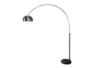 LOUNGE DEAL Ausziehbare Bogenlampe 170-210cm chrom gebürstet Marmorfuß Stehlampe