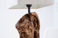 HYPNOTIC Handcrafted driftwood table lamp 45cm beige with linen shade