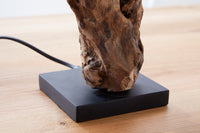 HYPNOTIC Handcrafted driftwood table lamp 45cm beige with linen shade