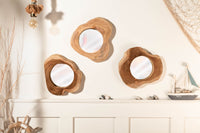 REFLECT Handgearbeiteter Spiegel 31cm natur Teakholz Wandspiegel