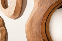 REFLECT Handgearbeiteter Spiegel 31cm natur Teakholz Wandspiegel