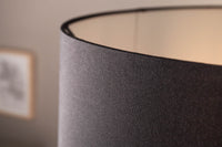 Handmade Stehlampe ROUSILIQUE 180cm schwarz Treibholzlampe Leinenschirm Baumstamm