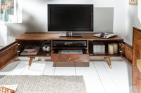 MYSTIC LIVING Massives TV-Lowboard 140cm Akazie braun gold Retro Design