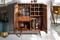 MYSTIC LIVING Massiver Barschrank 75cm Akazie braun gold Retro Design