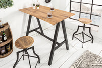 Massiver Bartisch CASTLE 120cm Wildeiche natur Stehtisch Industrial Design