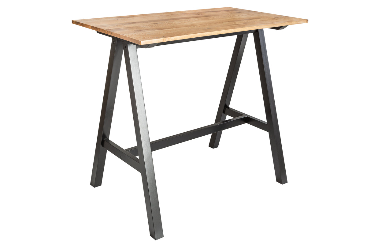 Massiver Bartisch CASTLE 120cm Wildeiche natur Stehtisch Industrial Design