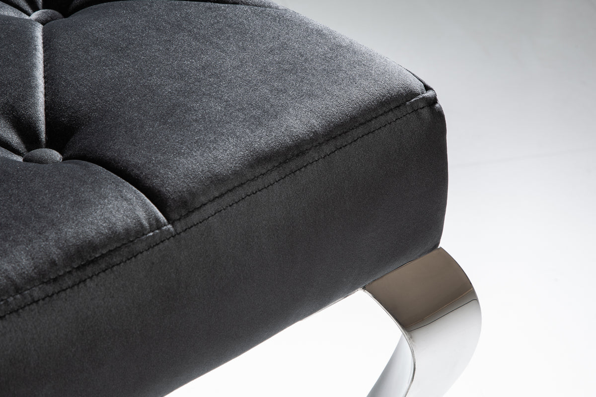 Elegante Sitzbank MODERN BAROCK 172cm Samt Edelstahl