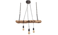 BARRACUDA Industrial hanging lamp 70cm recycled solid wood with 3 lights
