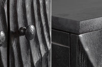 SCORPION Solid bar cabinet 141cm black mango wood with 3D carvings