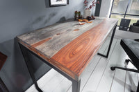 ELEMENTS Elegant Desk 118cm Sheesham Smoke Finish Metal Frame