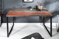 ELEMENTS Elegant Desk 118cm Sheesham Smoke Finish Metal Frame