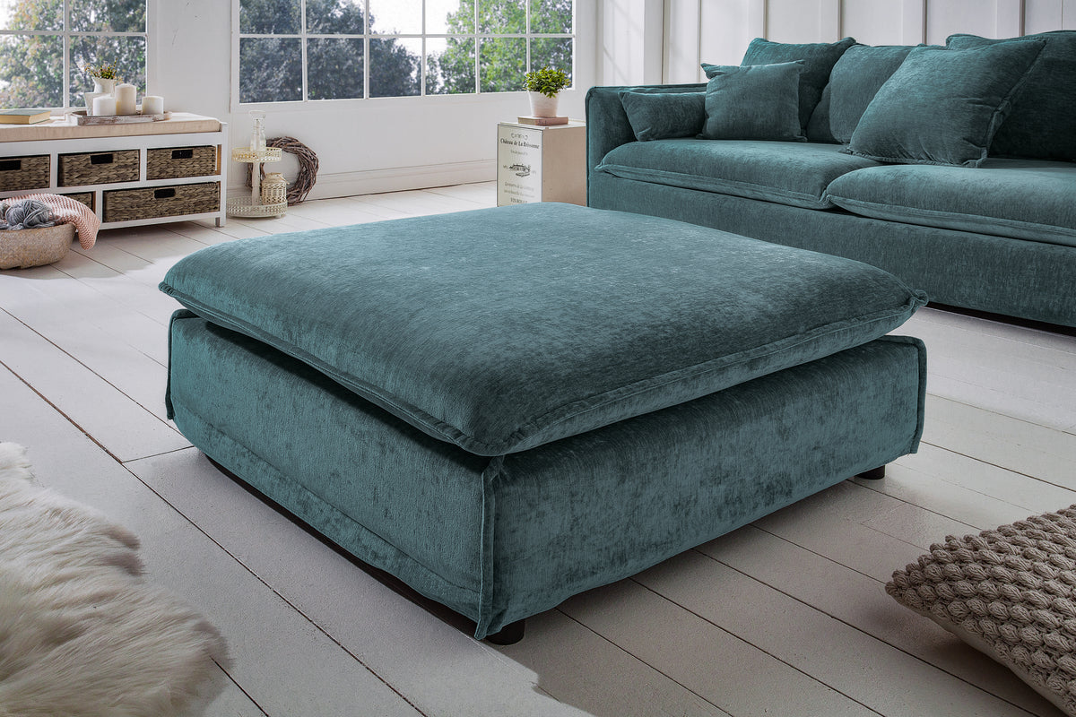 Großer Hussenhocker HEAVEN 100cm Samt Landhausstil