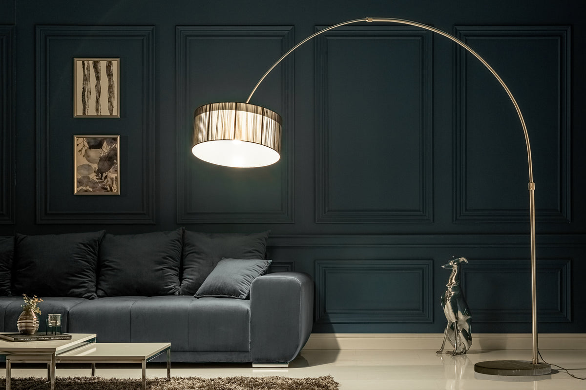 EXTENSO Design Bogenlampe 230cm Stehlampe mit Marmorfuß