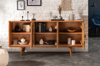 LONG ISLAND Elegantes Sideboard 160cm Mangoholz-Optik mit Retro Muster