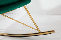 SCANDINAVIA SWING Design Schaukelstuhl Bouclé Sessel schwarz Metall