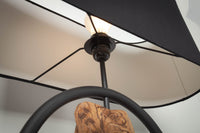 ELEMENTS Design Stehlampe 147cm schwarz Baumwollschirm Fuß mit Massivholz