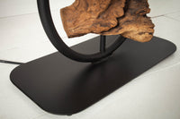 ELEMENTS Design Stehlampe 147cm schwarz Baumwollschirm Fuß mit Massivholz