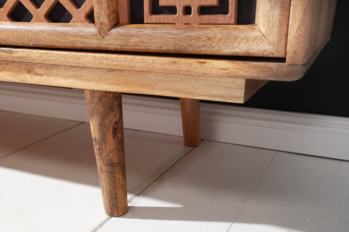 MARRAKESCH Solid sideboard 160cm mango wood with boho style decoration