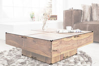 BOLT Massiver Design Couchtisch 70cm Sheesham stone finish Handarbeit