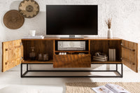 SCORPION Solid TV lowboard 160cm mango wood elaborate 3D carvings